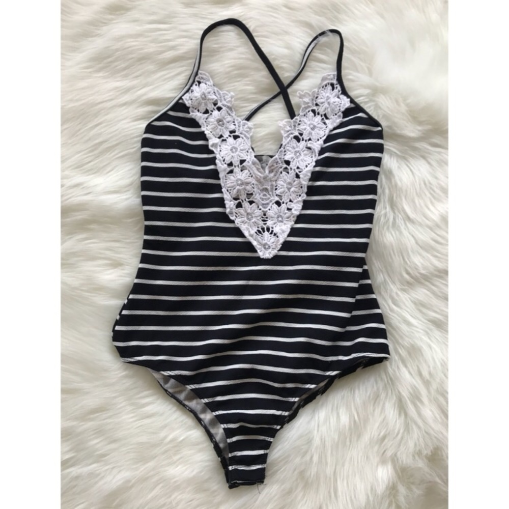 Striped & Lace Bodysuit